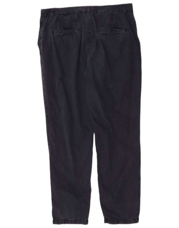 Marks & Spencer Pantalones chinos cónicos para mujer UK 40 Large W34 L29 Azul marino