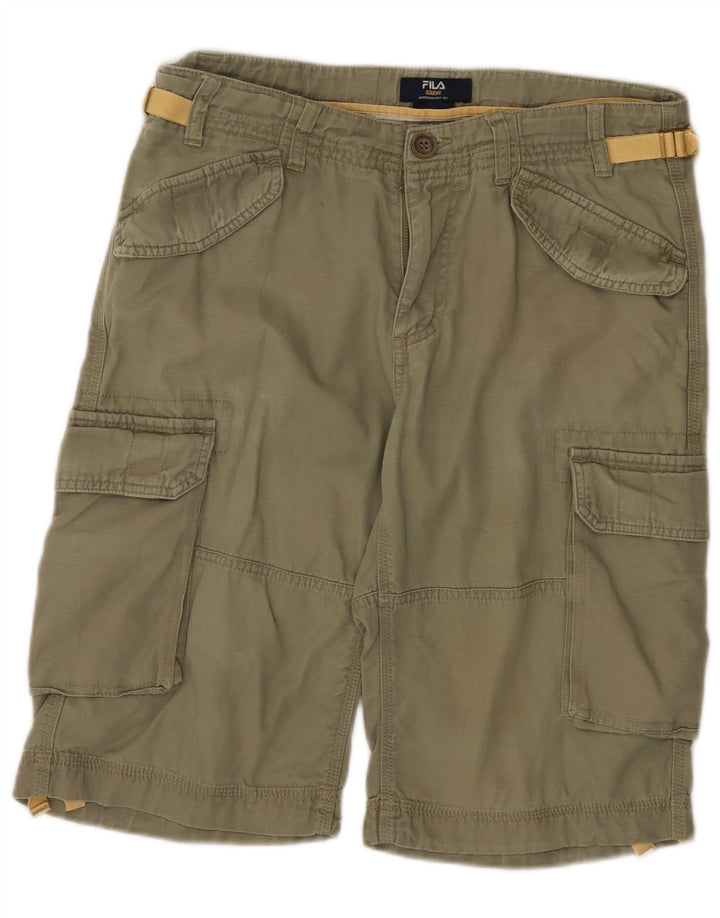 Fila pantalones cortos cargo para hombre W34 grande caqui