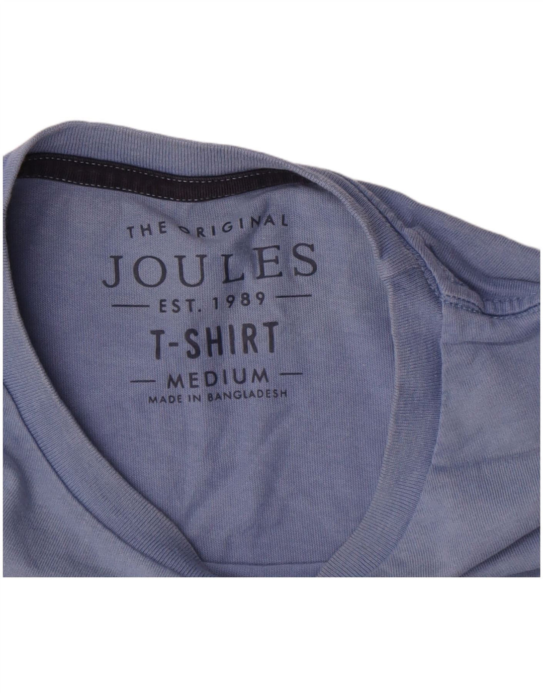 Joules Hombre Camiseta Gráfica Top Algodón Azul Medio