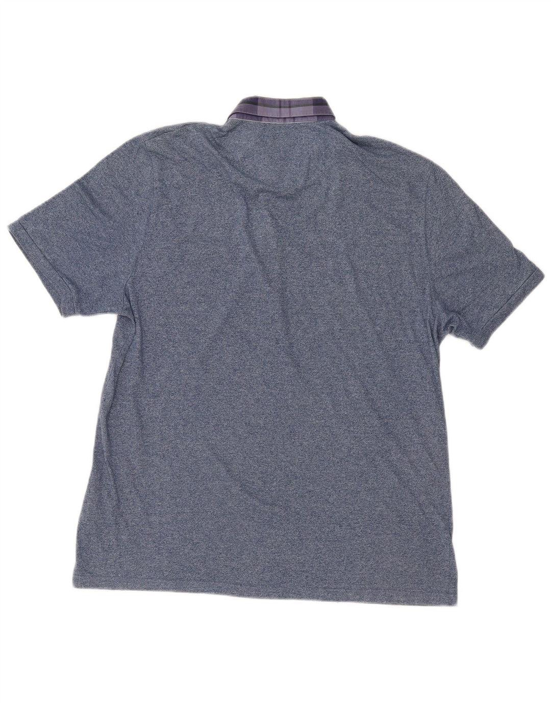 Ted Baker Polo para hombre Talla 6 2XL Algodón moteado azul