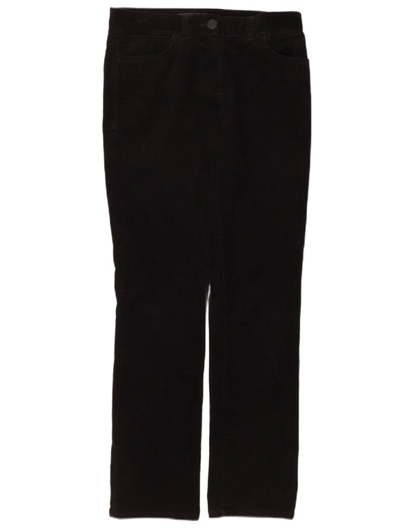 Marks & Spencer Pantalones rectos de pana para mujer UK 8 Small W28 L30 Negro