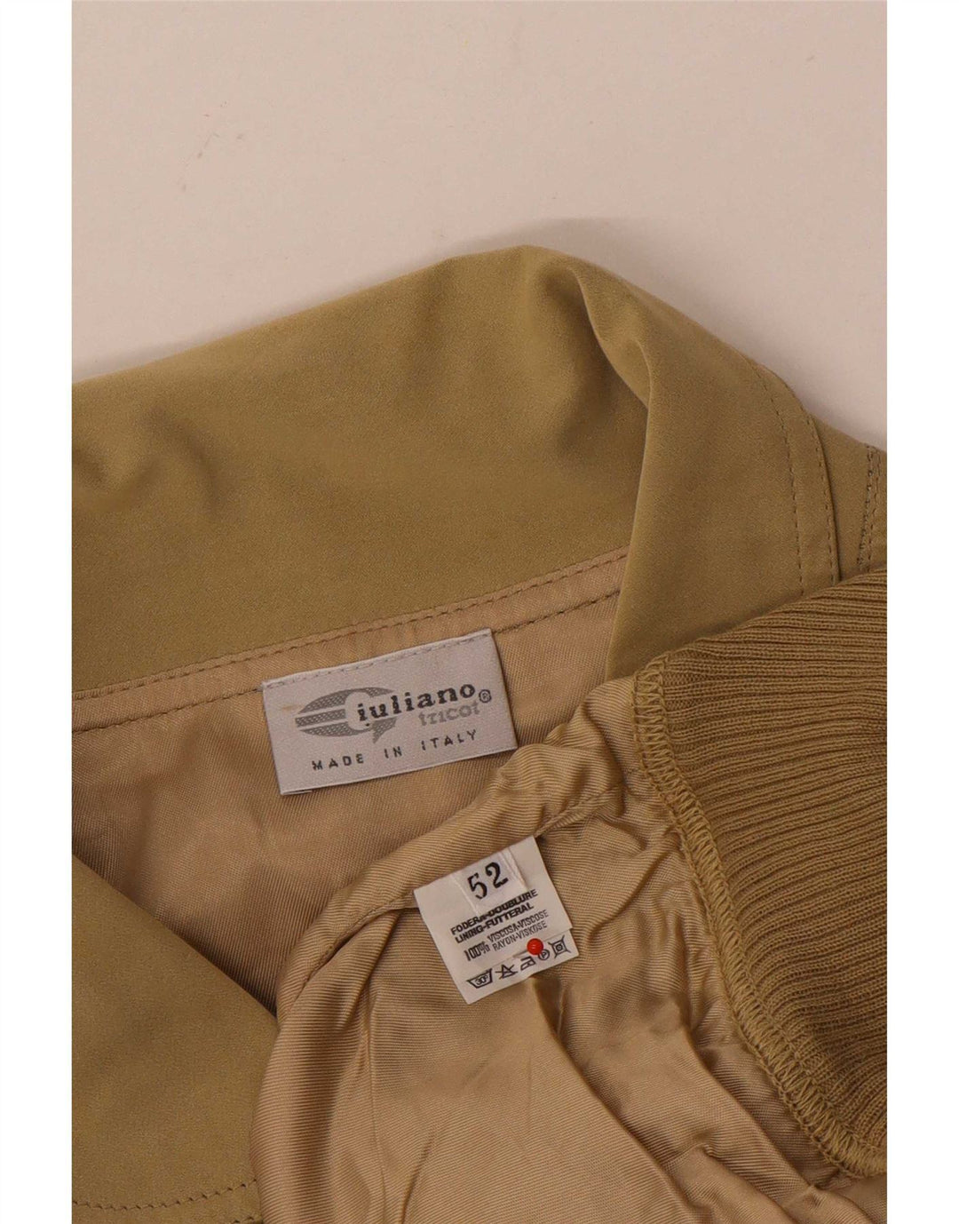 Chaqueta bomber vintage para hombre IT 52 XL Bloque de color beige
