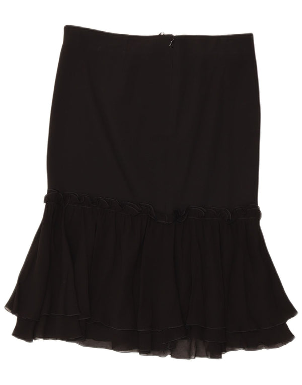 Falda con volantes para mujer Iceberg IT 44 Medium W32 Seda negra