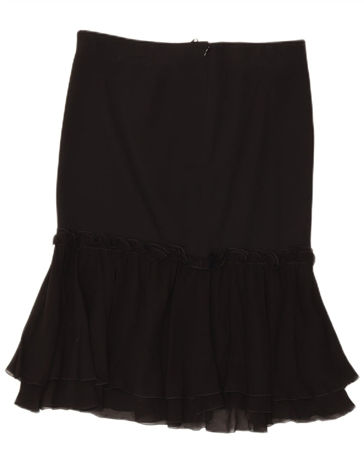 Falda con volantes para mujer Iceberg IT 44 Medium W32 Seda negra