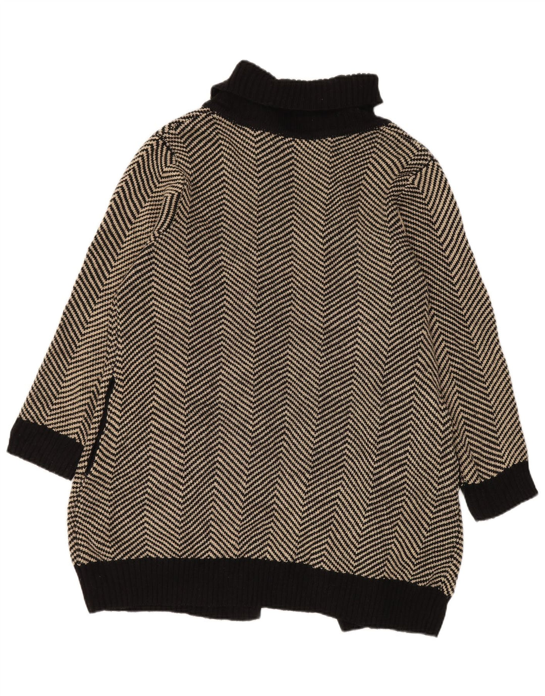 Autograph Suéter Cárdigan Abierto Largo para Mujer UK 44 Medium Black Chevron