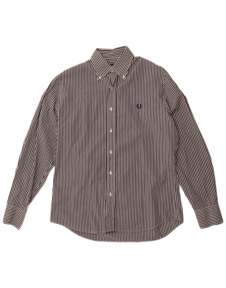 Camisa Fred Perry Hombre Slim Fit De Algodón A Rayas Azul Marino Medio