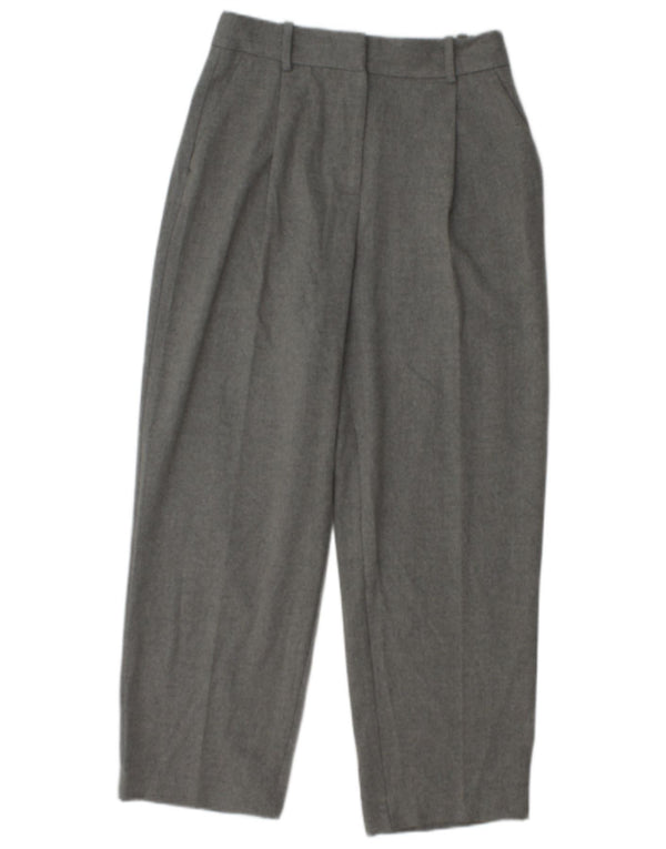 Zara Mujer Pantalón Casual Loose Fit XS W25 L27 Poliéster Gris