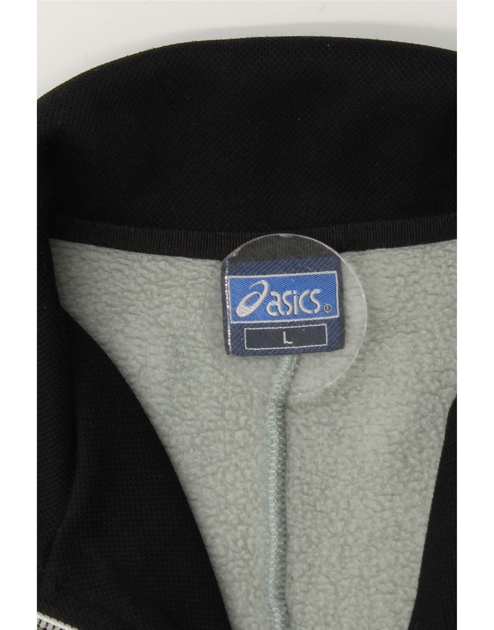 Asics Hombre Zip Neck Fleece Jumper Large Verde Colorblock