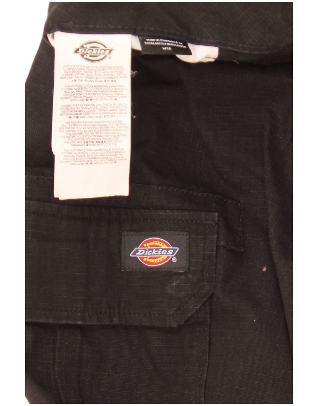 Dickies Pantalones cargo ajustados para hombre W32 L30 Poliéster negro