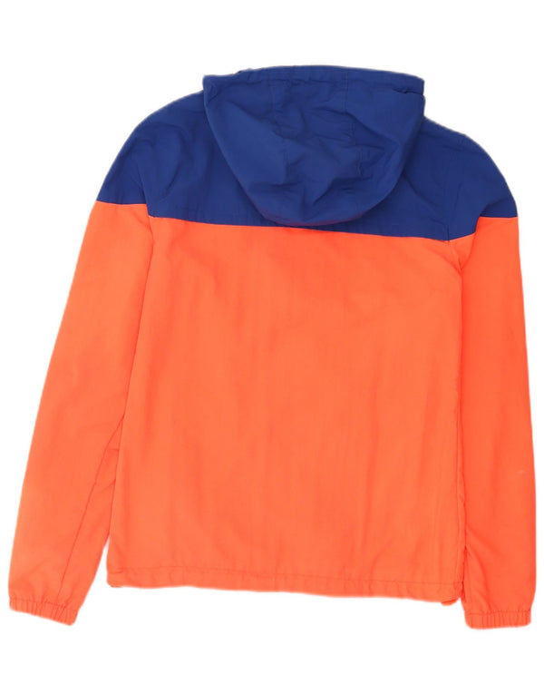 SUPERDRY Chaqueta impermeable con capucha para hombre ES 34 XS Naranja Colorblock Nylon