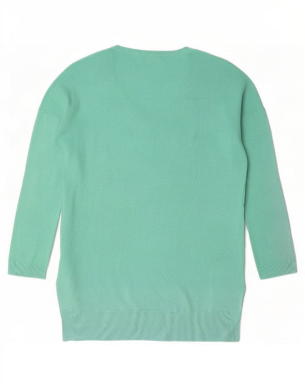 Marks & Spencer Suéter tipo jersey de gran tamaño con cuello en V para mujer UK 10 Small Green