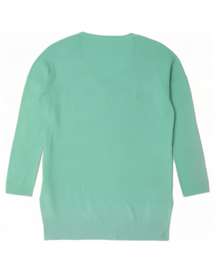 Marks & Spencer Suéter tipo jersey de gran tamaño con cuello en V para mujer UK 10 Small Green
