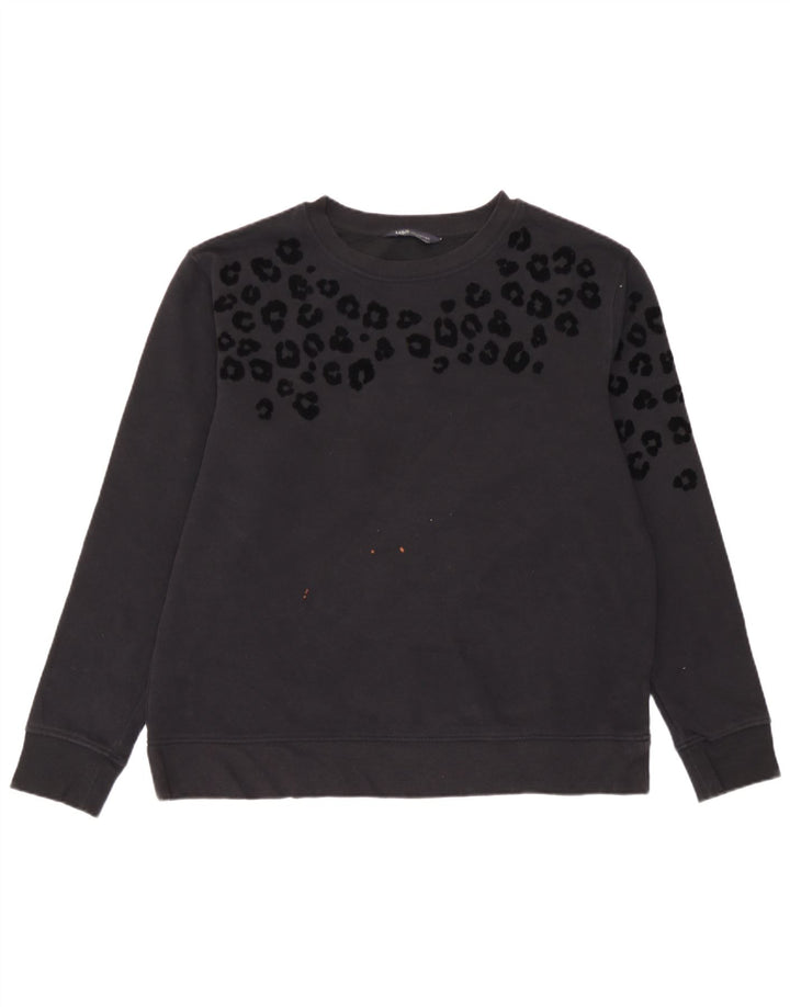 Marks & Spencer - Sudadera para mujer, talla 40, talla mediana, color negro, estampado animal