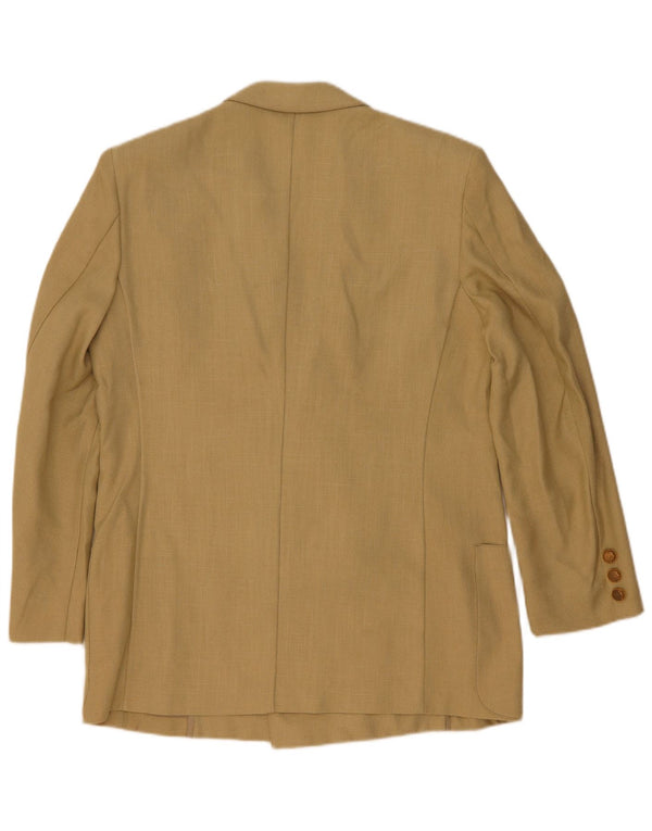 Vintage hombres doble pecho Blazer chaqueta Reino Unido 44 2XL Beige