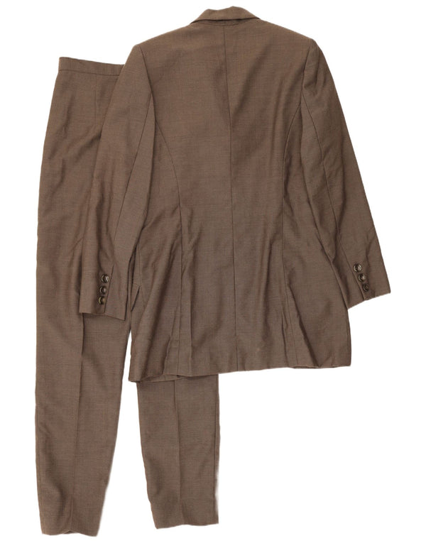Vintage mujer traje de 2 piezas Reino Unido 10 Pequeño W26 L29 Marrón Herringbone
