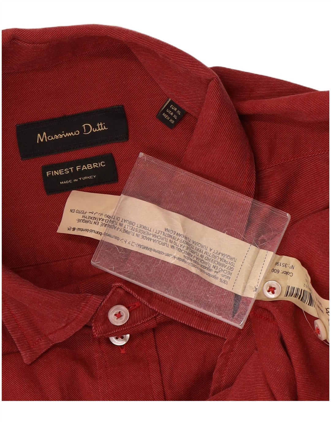 Camisa Massimo Dutti Hombre XL Algodón Rojo