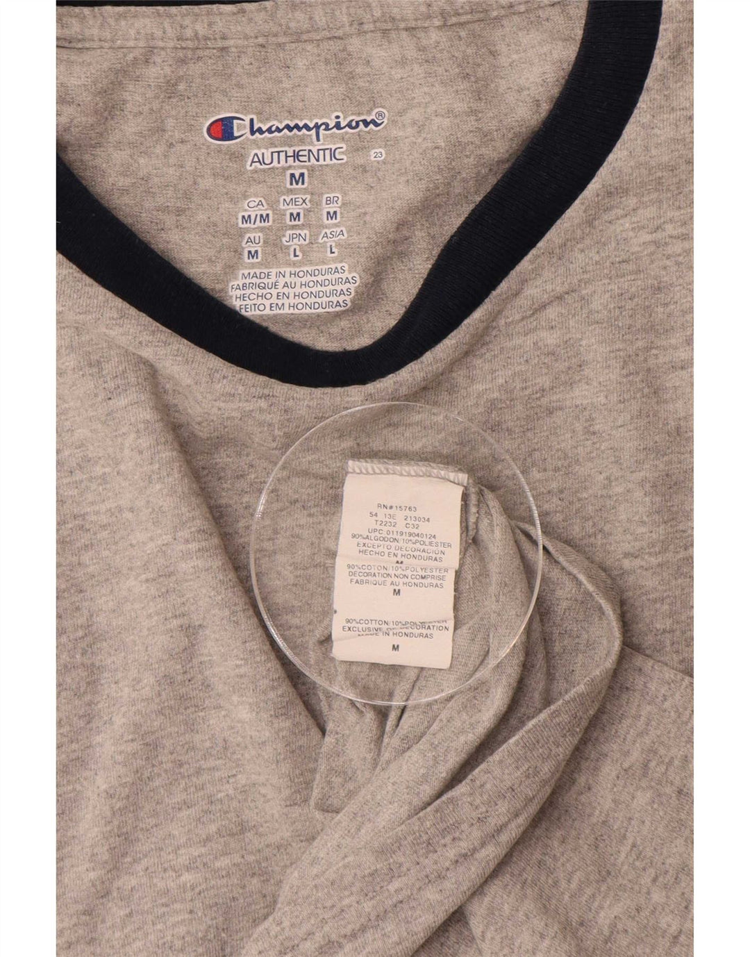 Champion Camiseta para hombre Top de algodón moteado gris medio