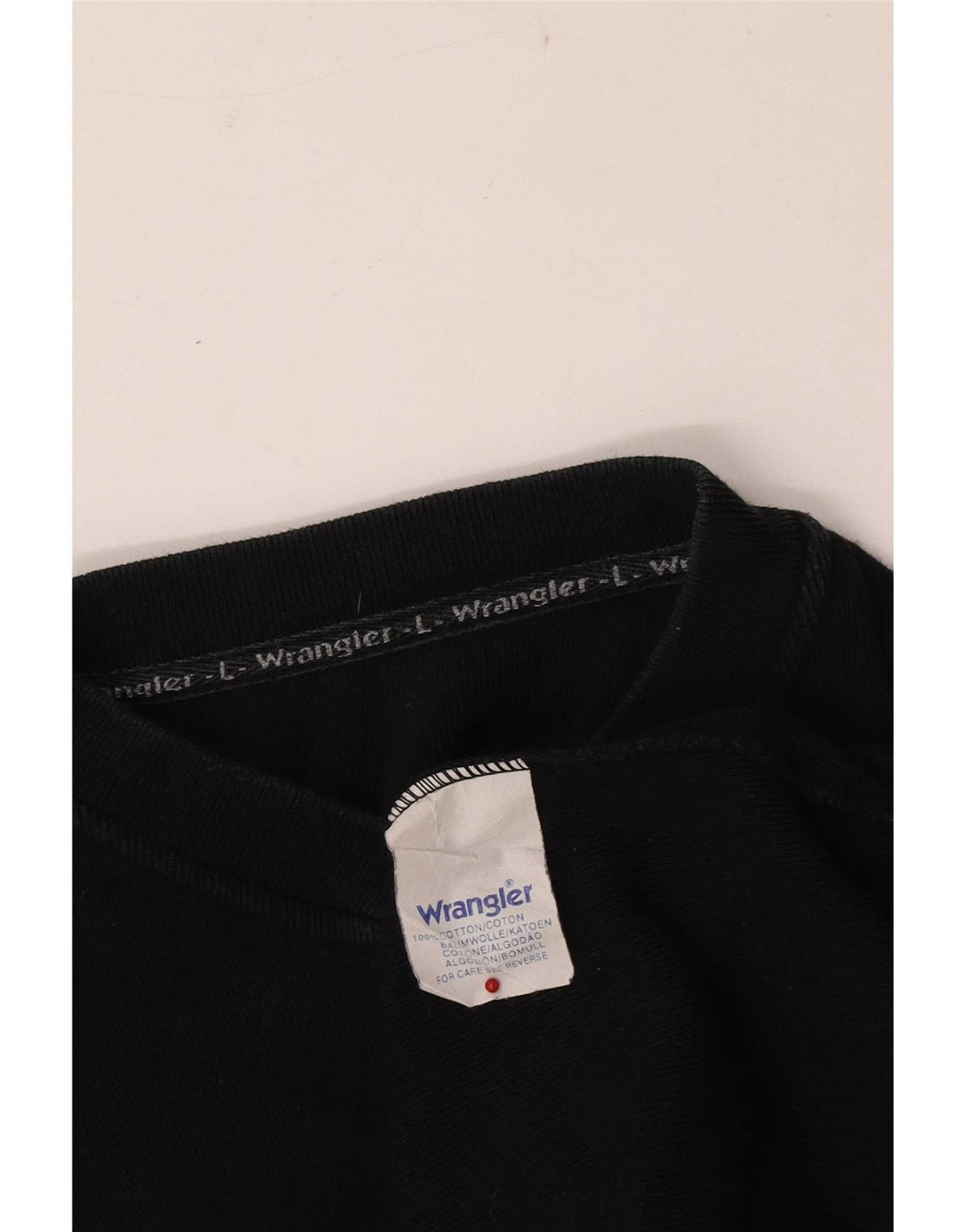 Wrangler Hombre Top Manga Larga Grande Algodón Negro
