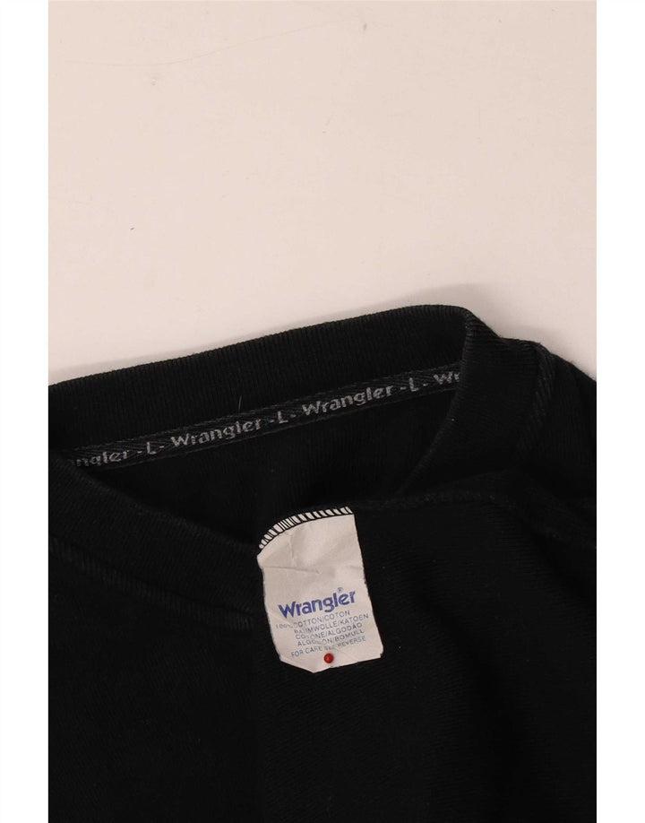 Wrangler Hombre Top Manga Larga Grande Algodón Negro