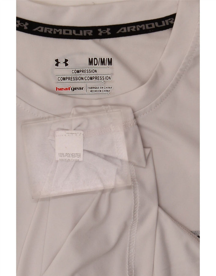 Under Armour Camiseta con gráfico Heat Gear para hombre, parte superior mediana de poliéster blanco