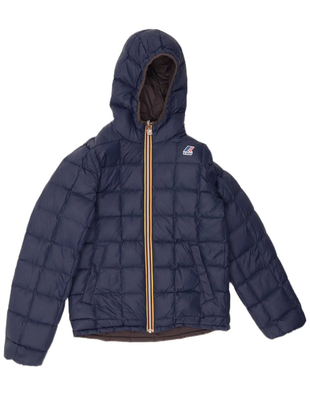 K-WAY Chaqueta Acolchada Reversible con Capucha para Niños 11-12 Años Small Gris