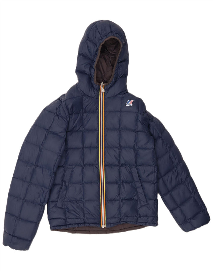 K-WAY Chaqueta Acolchada Reversible con Capucha para Niños 11-12 Años Small Gris