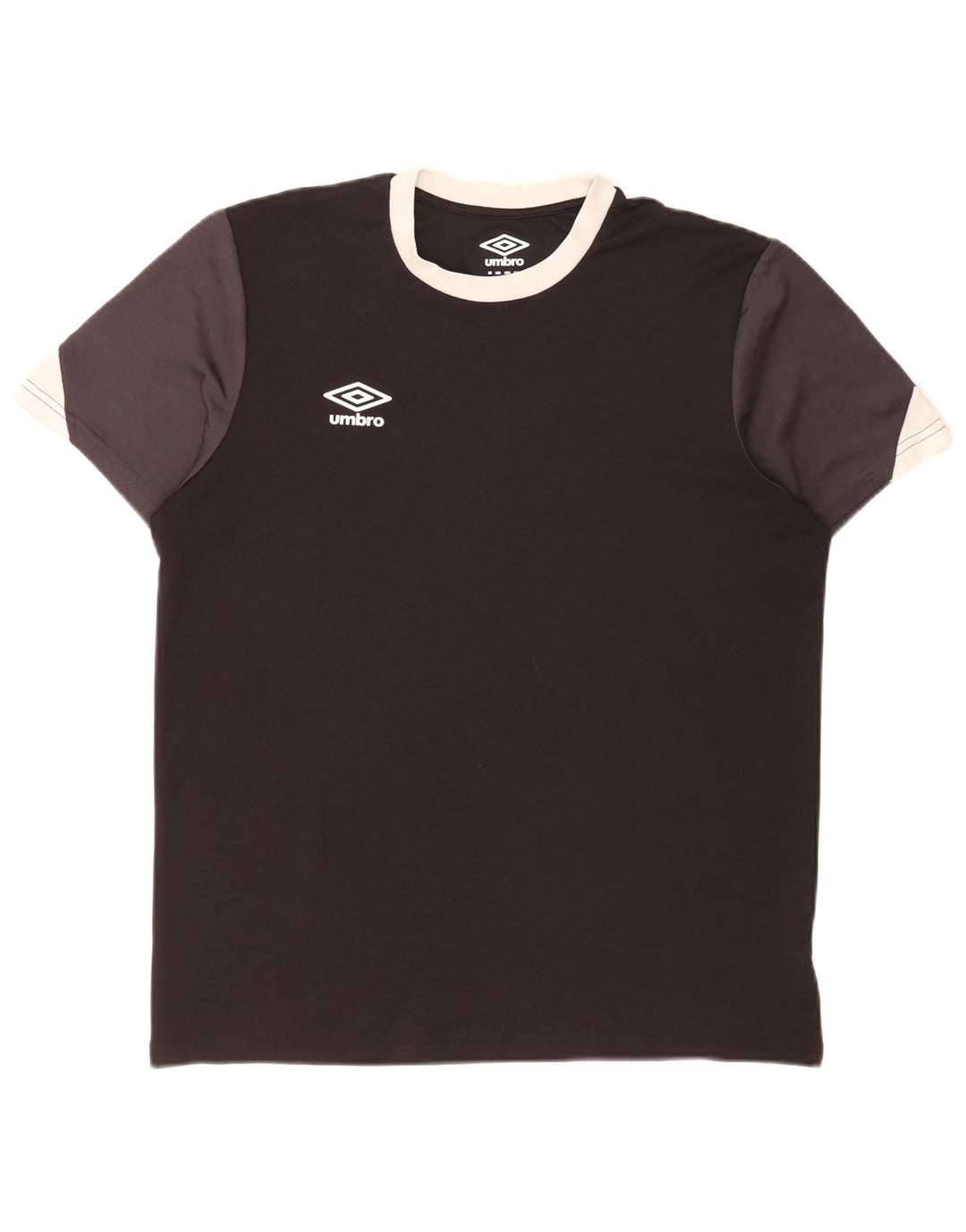 Umbro Camiseta para hombre Top Large Negro Colorblock Poliéster