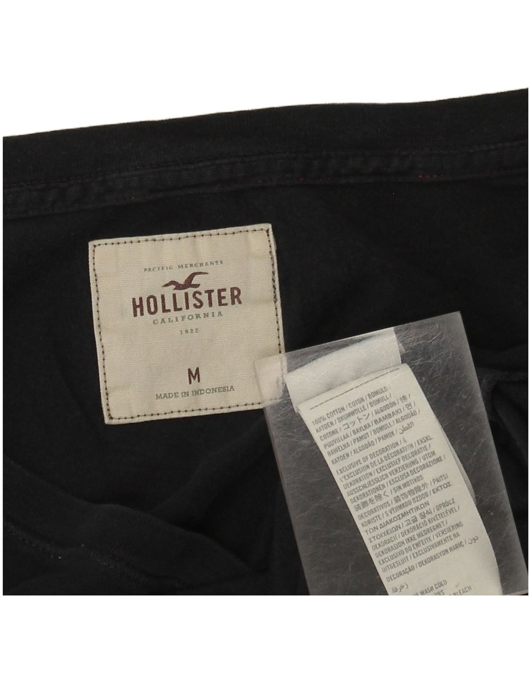 HOLLISTER Top de mujer de manga larga UK 12 Medium Black Cotton
