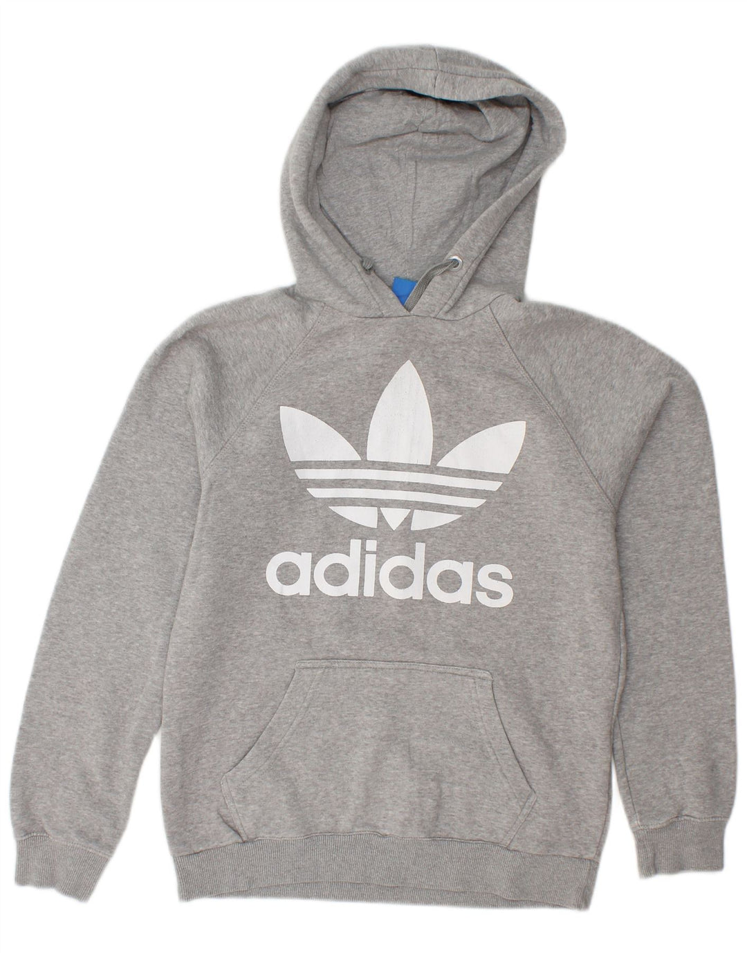 ADIDAS Sudadera con capucha gráfica para mujer UK 10 Small Grey Cotton