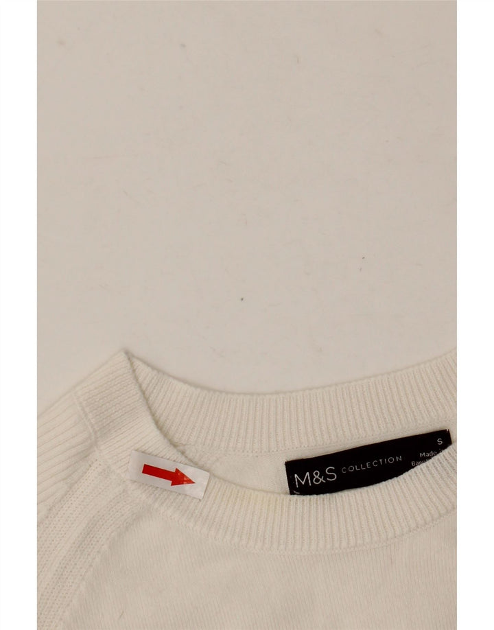 Marks & Spencer Jersey con Cuello Barco para Mujer UK 10 Small White