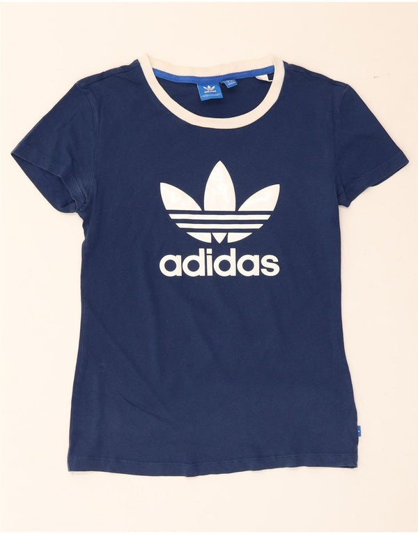 Adidas Camiseta gráfica para mujer Top UK 8 Small Azul marino