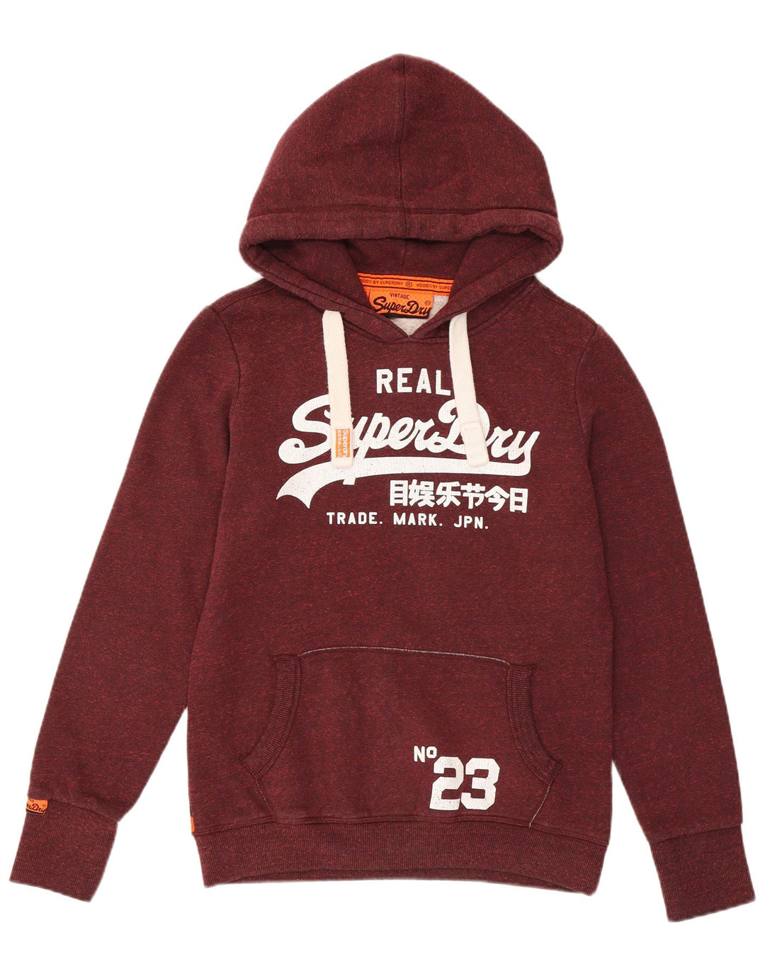 Superdry Jersey con capucha gráfica para mujer Reino Unido 44 Poliéster burdeos medio