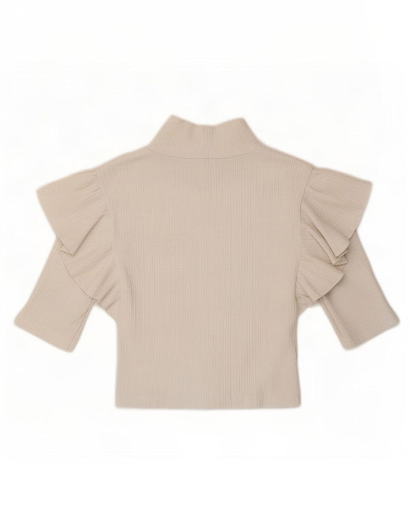 Zara Mujer Crop Top UK 8 Small Blanco