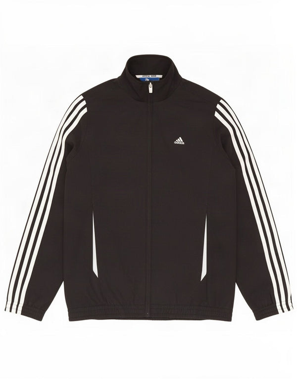 Adidas Boys Graphic Chándal Top Chaqueta 11-12 Años Negro Poliéster