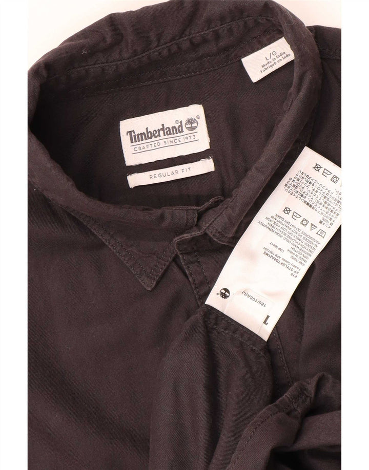 Timberland Camisa Regular Fit Para Hombre Algodón Gris Grande