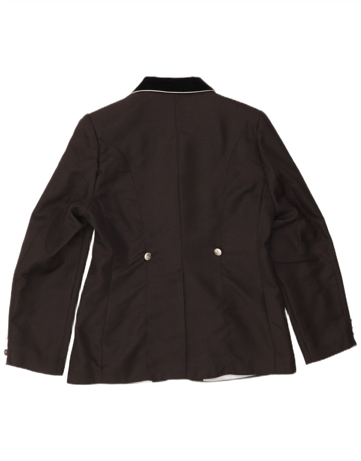 Vintage mujer 3 botones Blazer chaqueta EU 38 medio negro colorblock