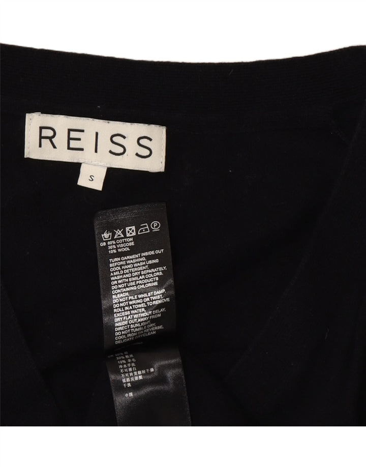 Reiss - Cárdigan para hombre, talla pequeña, algodón negro