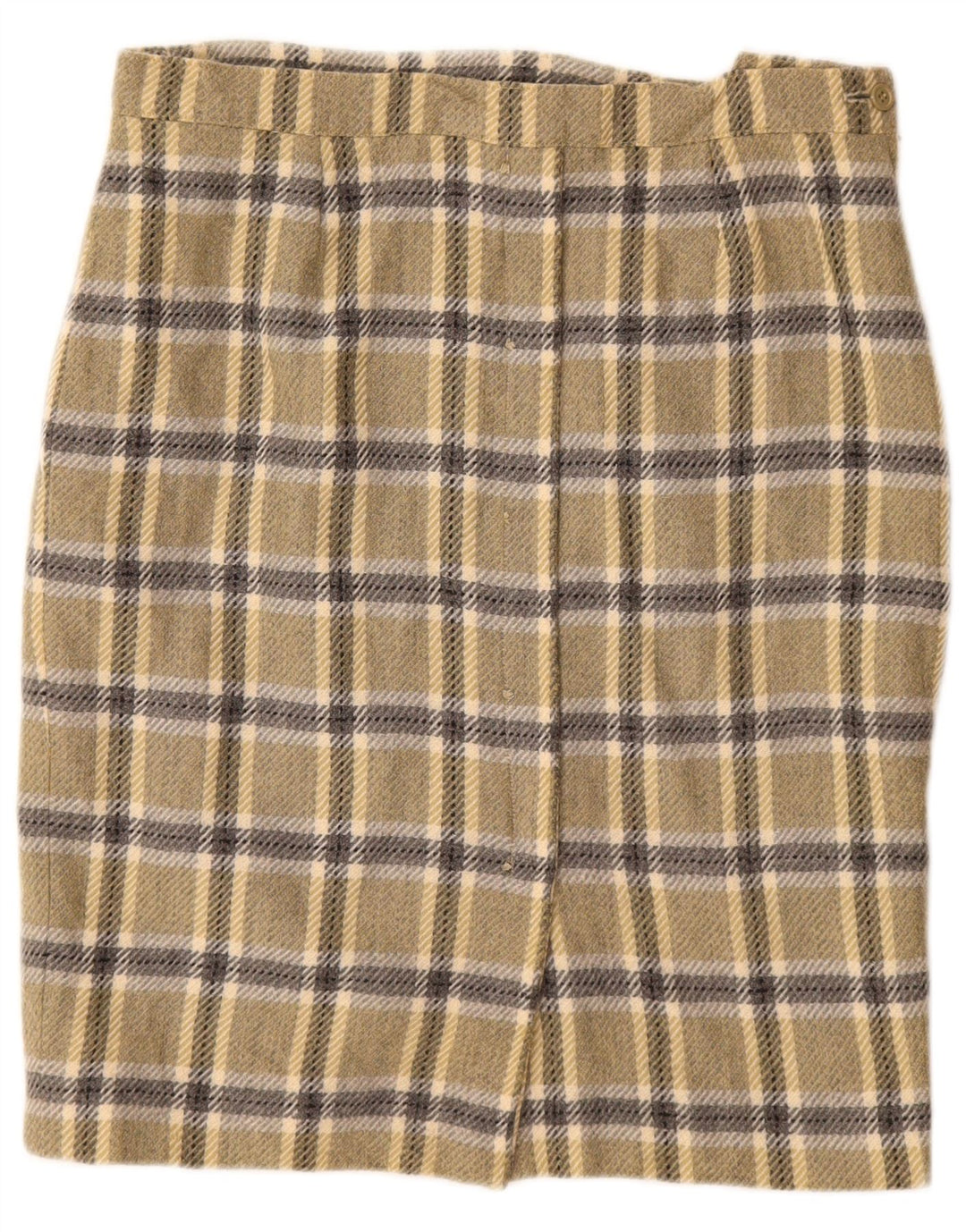 Falda lápiz vintage para mujer W30 Medium Khaki Check