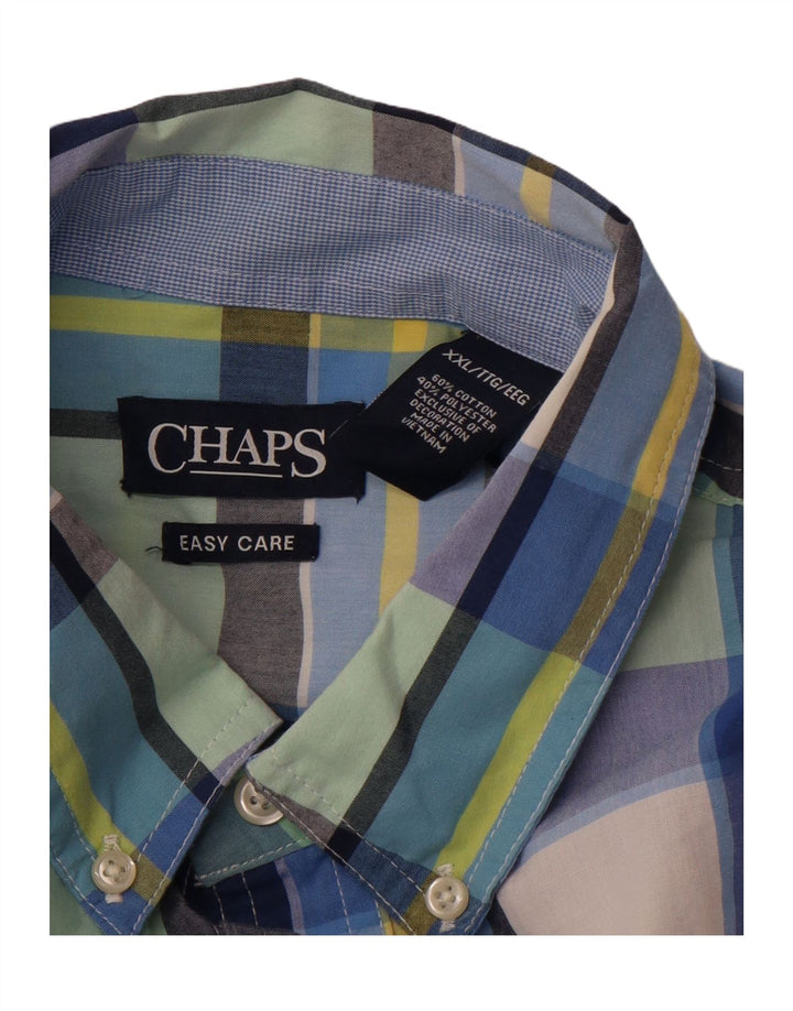 CHAPS Mens Short Sleeve Shirt 2XL Multicoloured Check Cotton