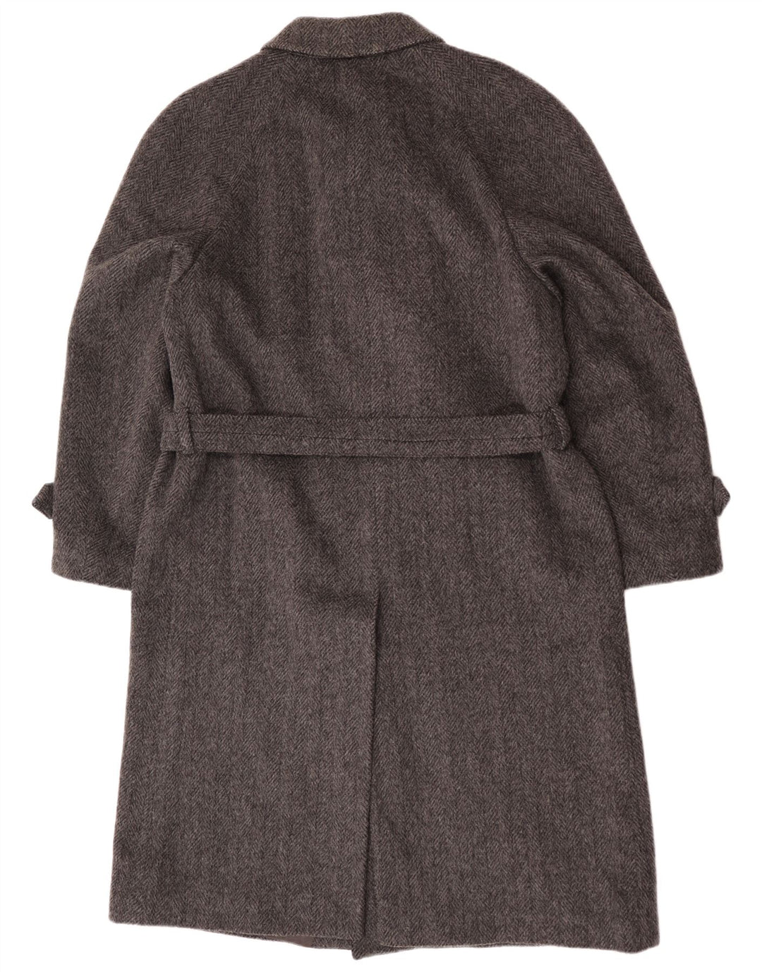 Vintage hombres abrigo EU 54 2XL gris espiga