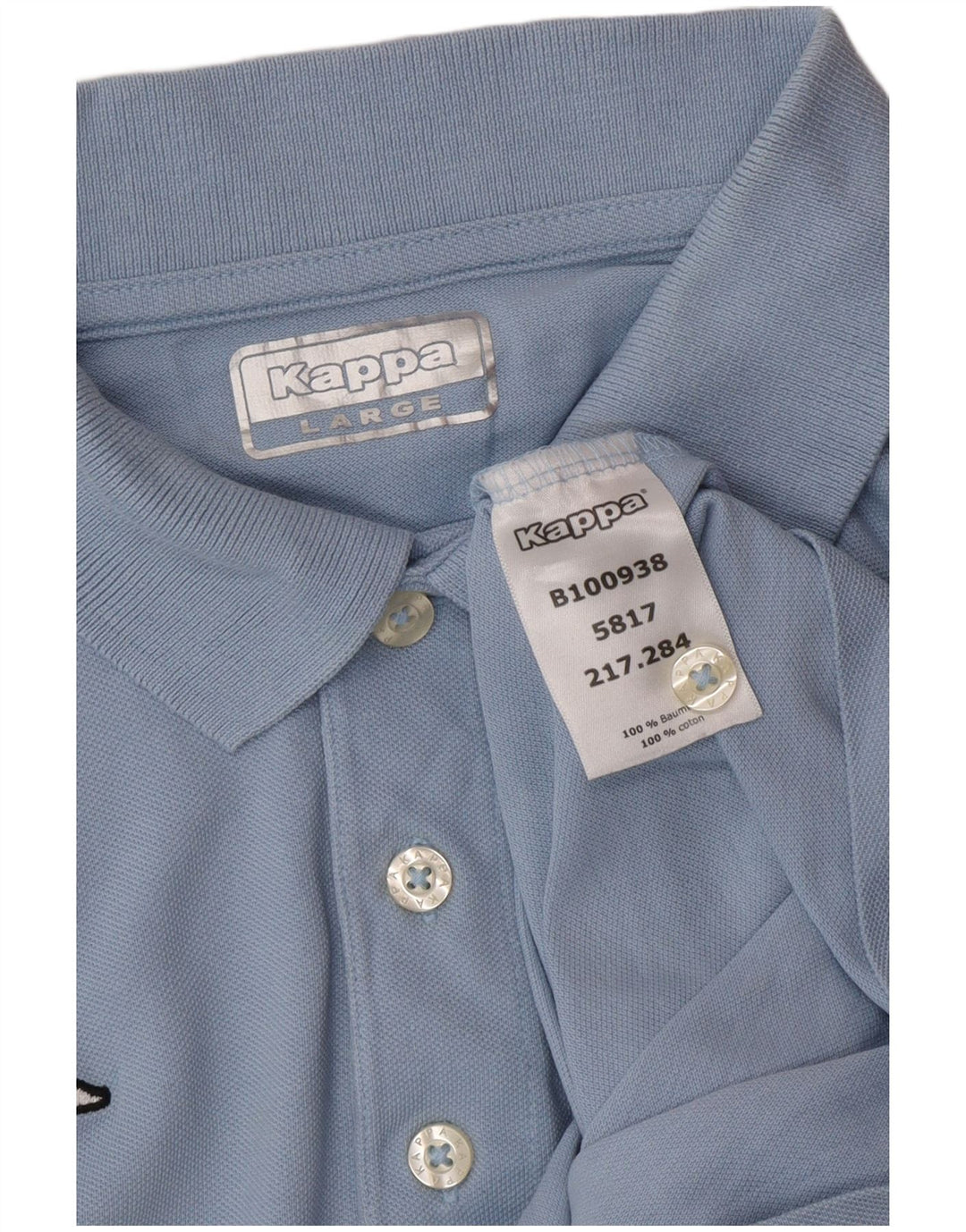 KAPPA Polo Hombre Grande Azul Algodón