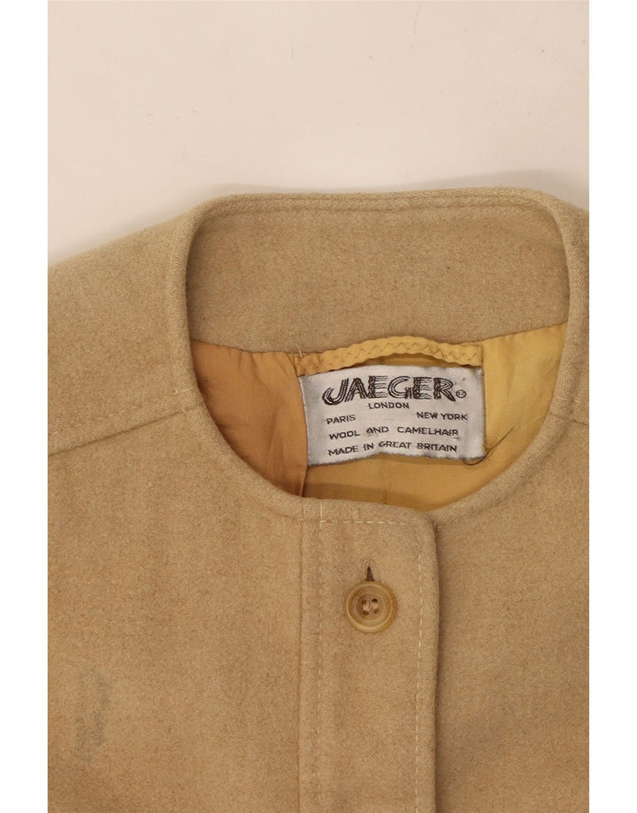JAEGER Chaleco utilitario para mujer UK 10 Small Beige Wool