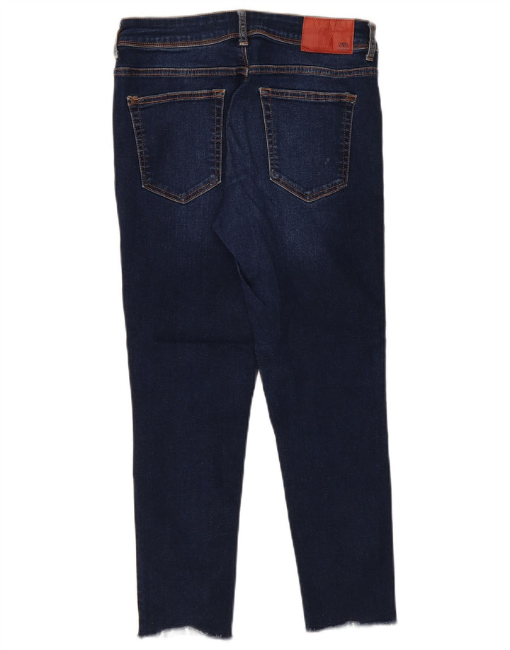Zara Jeans Cortos Desgastados para Mujer EU 38 Small W28 L26 Azul Marino
