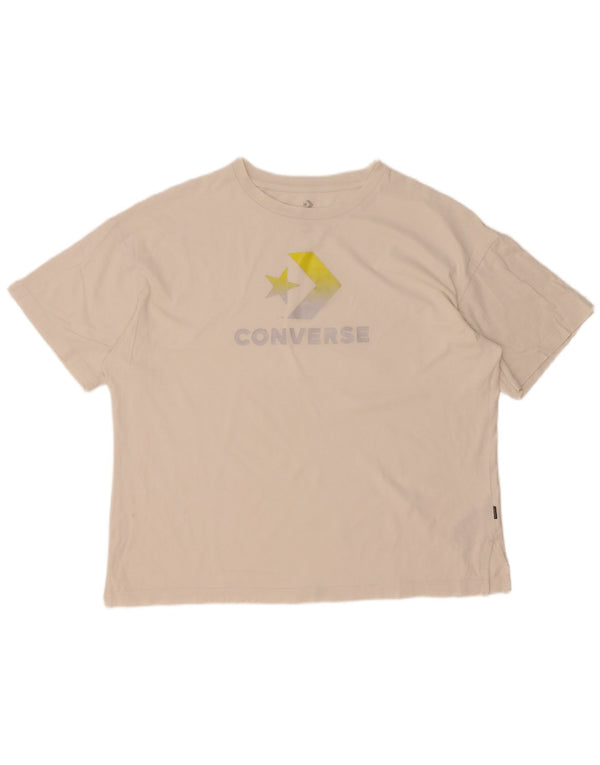 Converse Camiseta con gráfico extragrande para hombre Top grande de algodón blanco