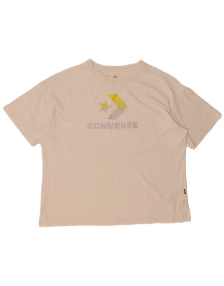Converse Camiseta con gráfico extragrande para hombre Top grande de algodón blanco
