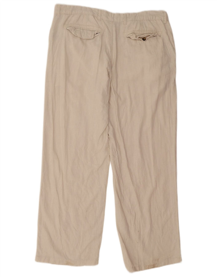 Marks & Spencer Pantalones chinos rectos regulares para hombre W38 L31 Blanco roto