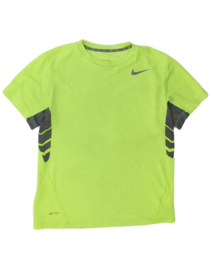 Camiseta Nike Hombre Dri Fit Top Poliéster Color Block Verde Medio