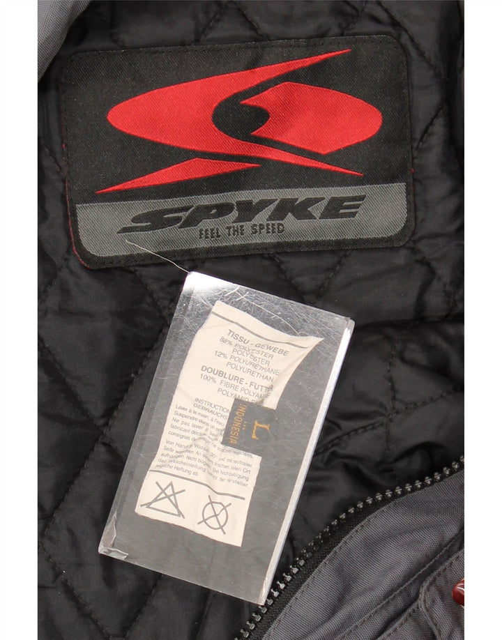 Spyke Chaqueta Racer para hombre UK 40 Grande Poliéster gris