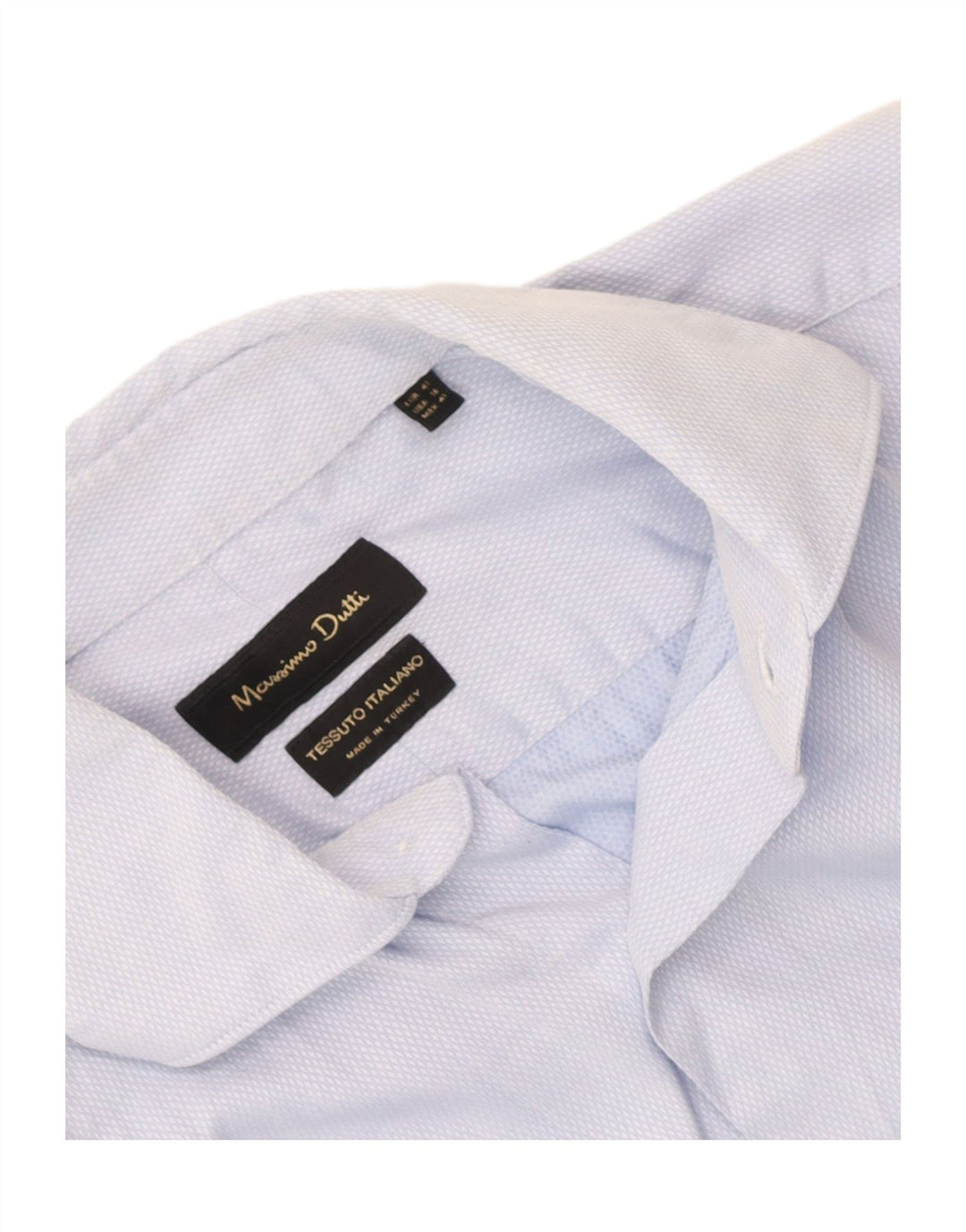 Camisa Massimo Dutti Hombre Talla 41 Mediana Azul Argyle/Diamante
