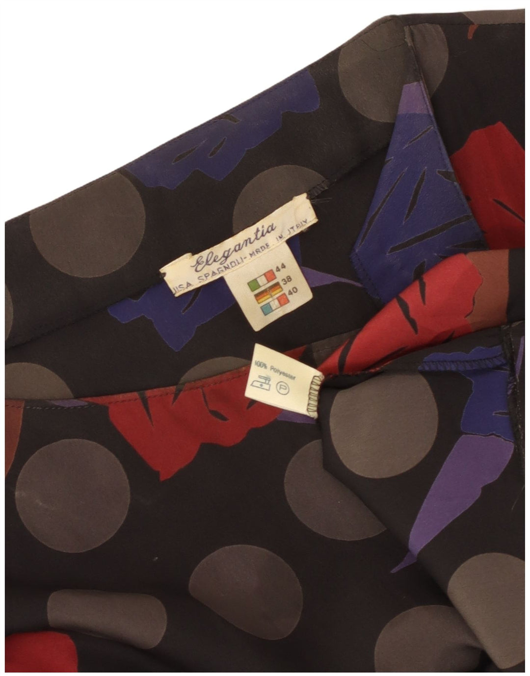 Vintage mujer manga larga tienda vestido IT 44 medio multicolor floral